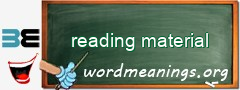 WordMeaning blackboard for reading material